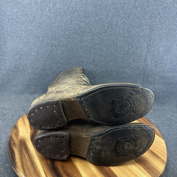 Military WWII Era Knee Height Lace Up Boots With Hobnail Soles & Heels Sz 7.5 - Picture 10 of 12